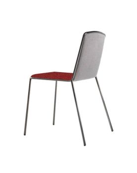 Pletra chair in red and gray fabric