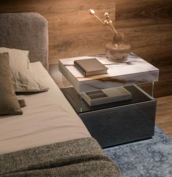 Comodino AIR BEDSIDE TABLES Xglass Paonazzo