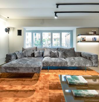 Air Soft Medium Gray Sofa with Cushions