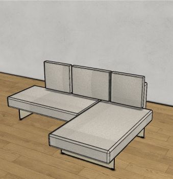 Air Sofa with White Fabric