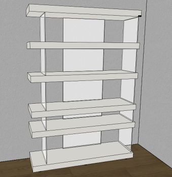 Air Bookcase - White Lacquered - W 147,2