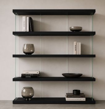 Libreria Air Laccata Nero L 131