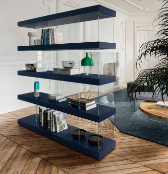 Libreria Air Laccato Blu Scuro L 220