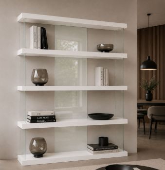 Air Bookcase, White Lacquered, L 131