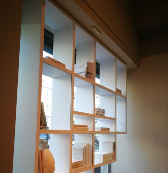 Weightless matt lacquered bookcase
