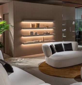 Almond Glossy Glass Dub Shelves