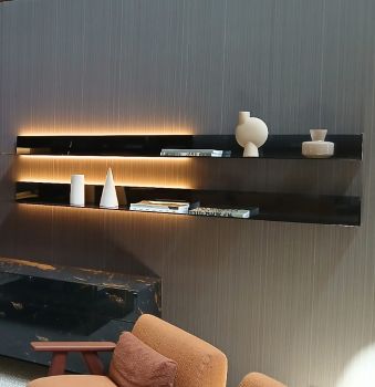 Mensole Cartesio Vetro fumè grigio e nero