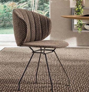 Sedia Ruffle in Tessuto Francis Marrone