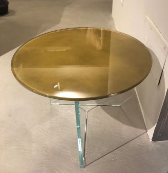 Round Air coffee table in glossy Gold XGlass