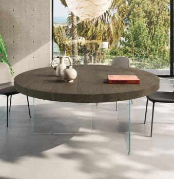 Tavolo Air Rotondo in legno Wildwood Grigio