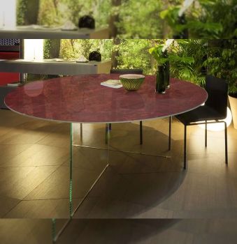 Round Air table in Cobra Red finish