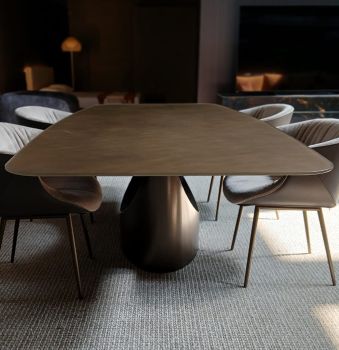 U Table Barrel xGlass Matt Bronze
