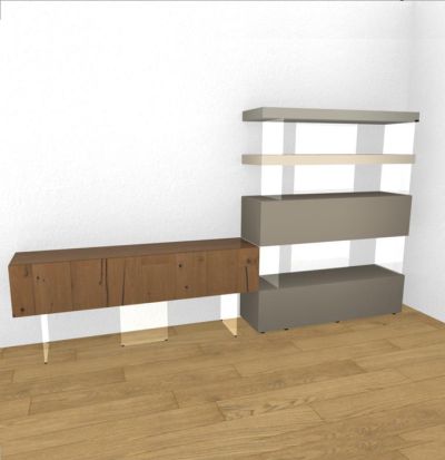 Composizione Air Libreria e contenitori a ribalta