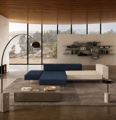 Air Sofa with Beige and Blue Chaise Longue