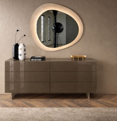 Dresser in Vetro Lucido Tundra Metal