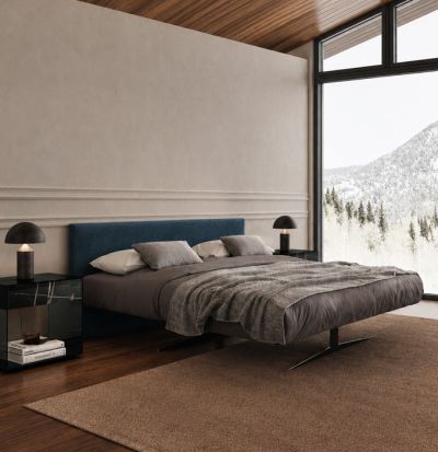 Letto Steel con Testata Darwin Azzurro