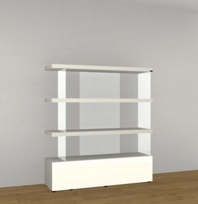 Libreria Air con contenitore - Laccato Bianco 