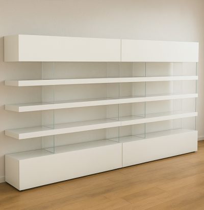 Libreria Air con contenitori Laccato Bianco