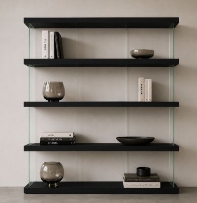 Libreria Air Laccata Nero L 131