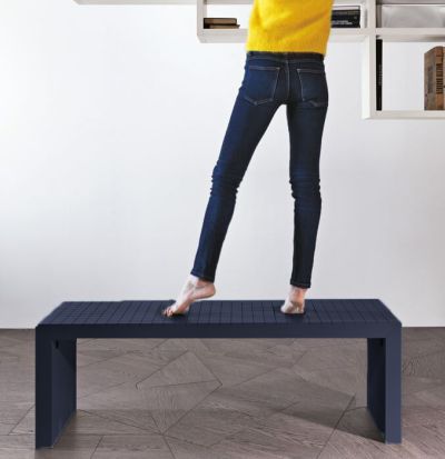 SoftBench - Soft bench in matte blue color