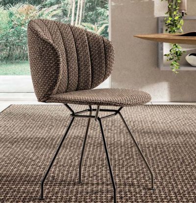 Sedia Ruffle in Tessuto Francis Marrone