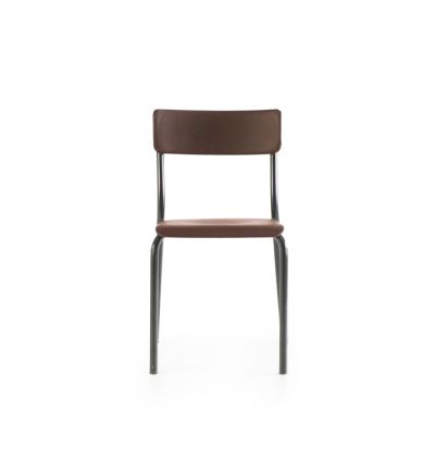 Sedia School Marrone Ecopelle