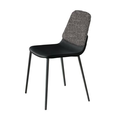 Ermes Chair with double covering Leather and Fabric
