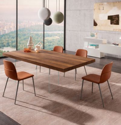 Sedia Ermes Pelle Panama Marrone