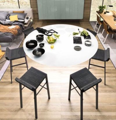 Sgabelli Steps Grafite e Fumo