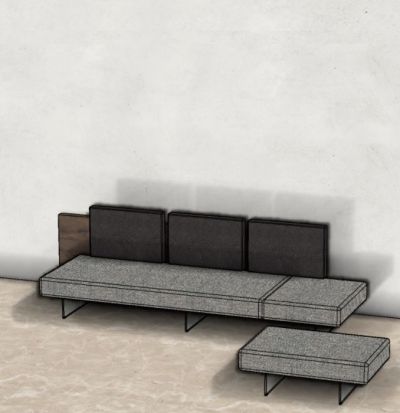 Air Wildwood Linear Sofa with added pouf