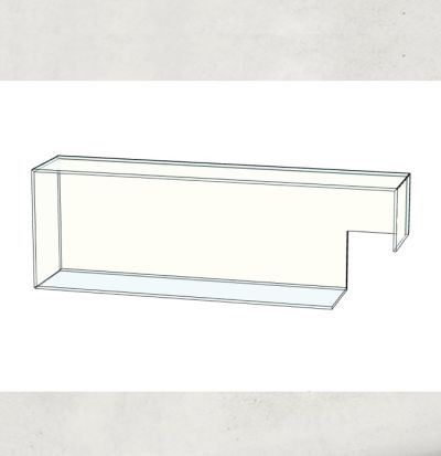 Glass Storage container with low open corner