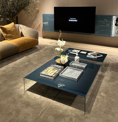 Tavolini UpGlass Vetro Lucido Blu