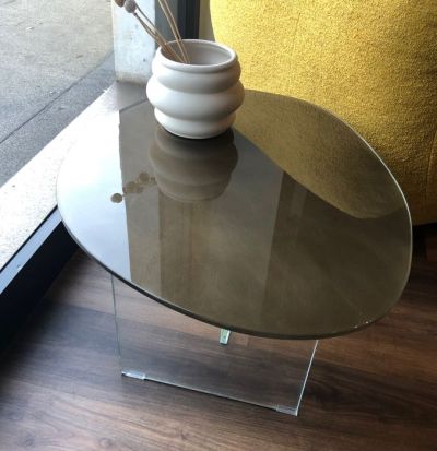 Tavolino Pleasure in vetro Xglass lucido Bronzo