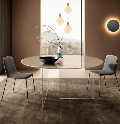 Tavolo Air Slim Rotondo Tortora ⌀ 160