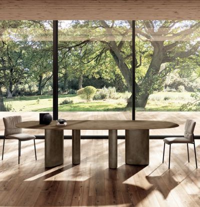 Tavolo Hoa in Vetro xGlass Titanio